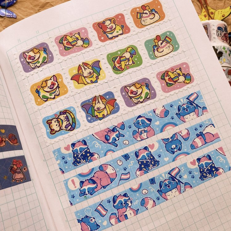 Gay Lil' Critters Stamp Washi