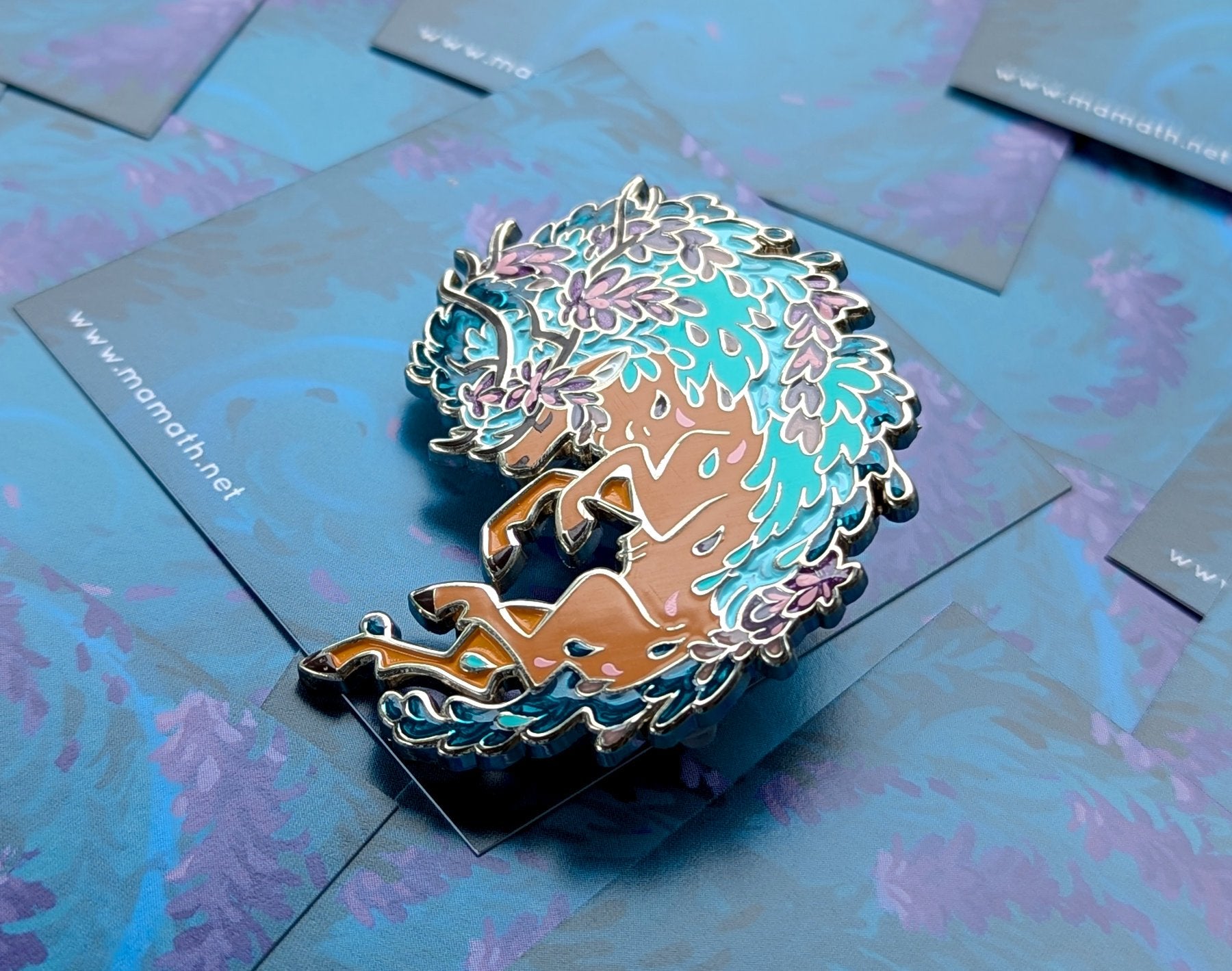 Wisteria Stag Enamel Pin - 2