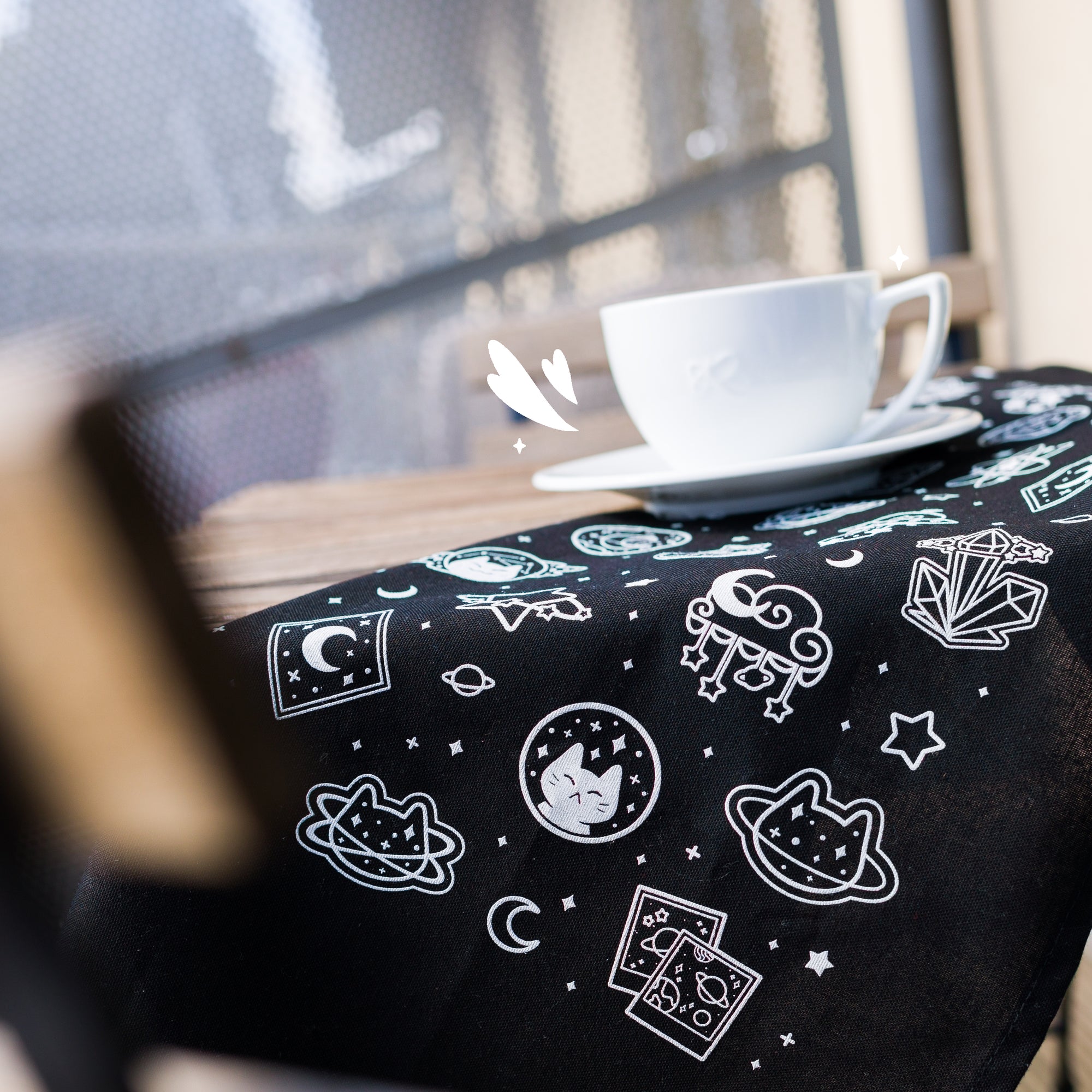 Meowter Space cosmic tea towel