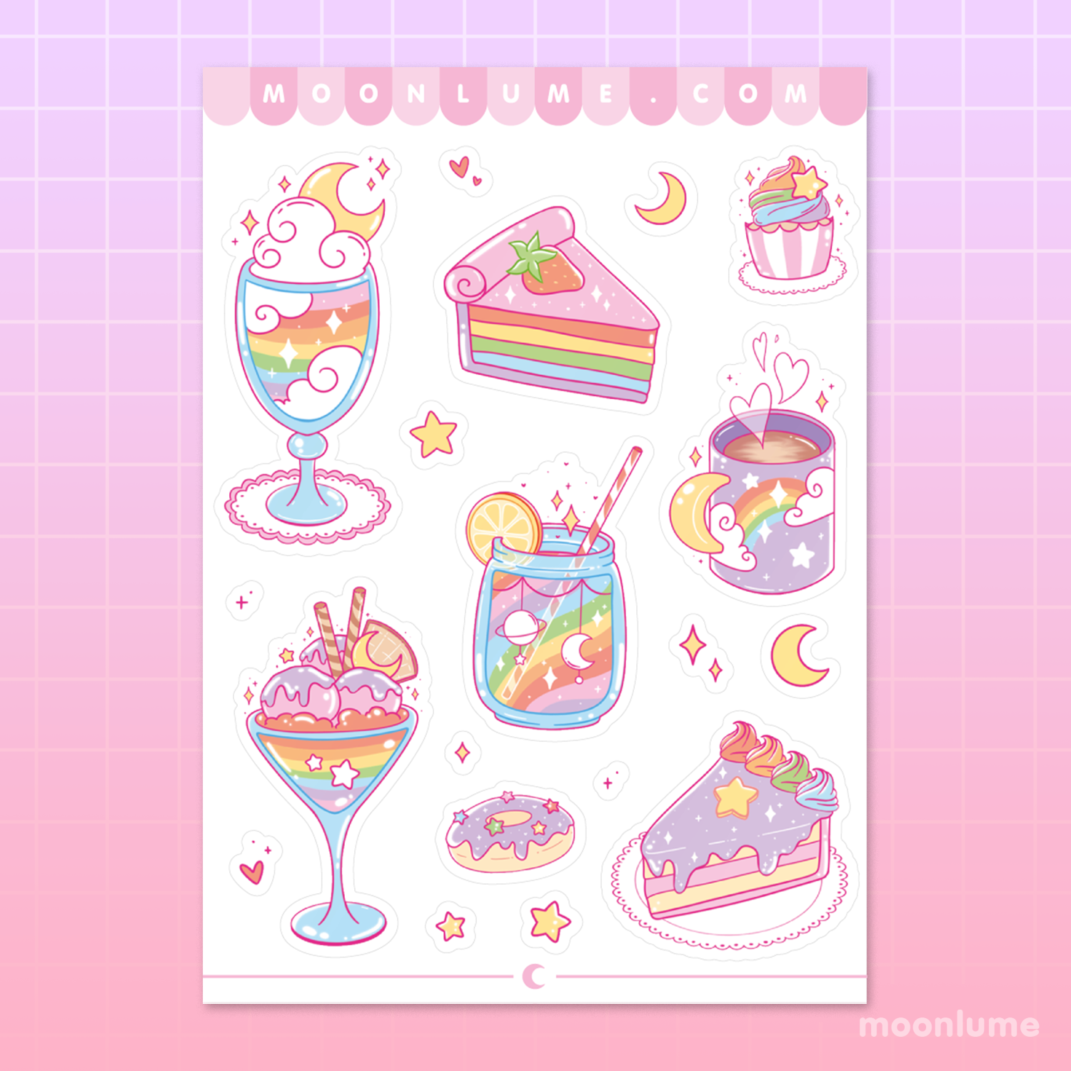 Rainbow Desserts vinyl sticker sheet