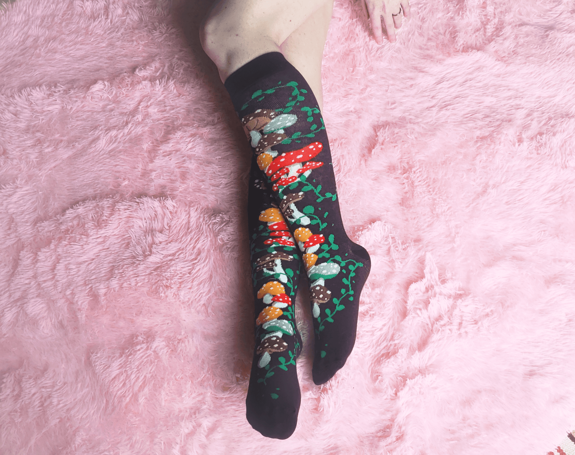 Knee High Mushroom Garden Socks