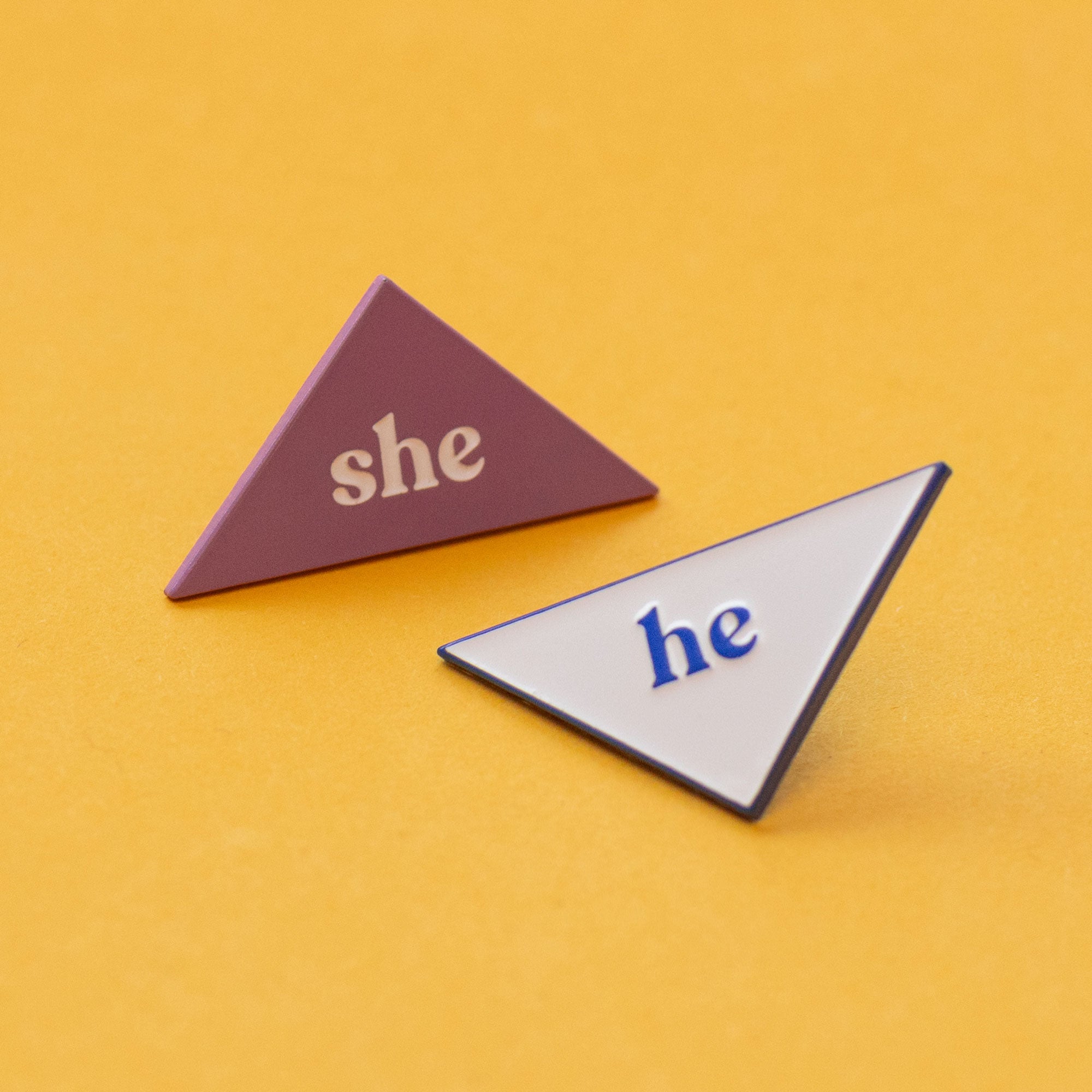 He - Pronouns Combo Enamel Pins - Blue - Part 2