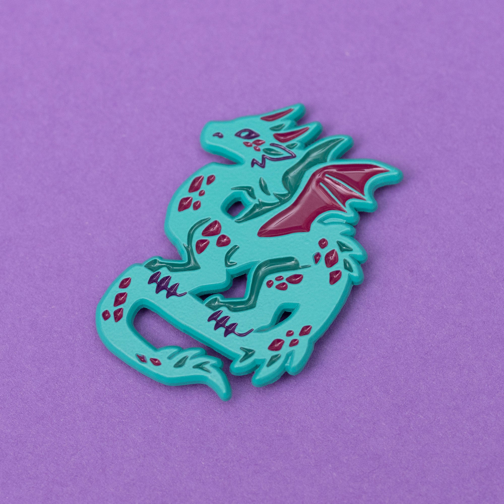 Teal Dragon Soft Enamel Pin