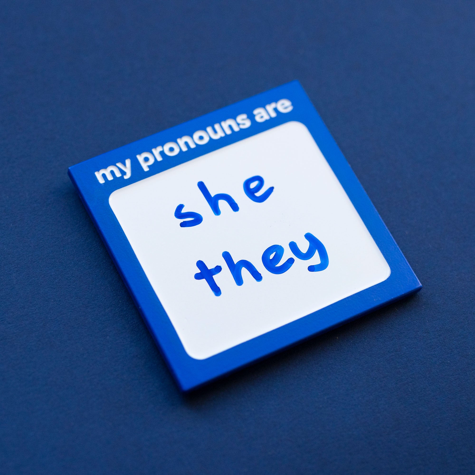 ‘My Pronouns Are’ Whiteboard Enamel Pin