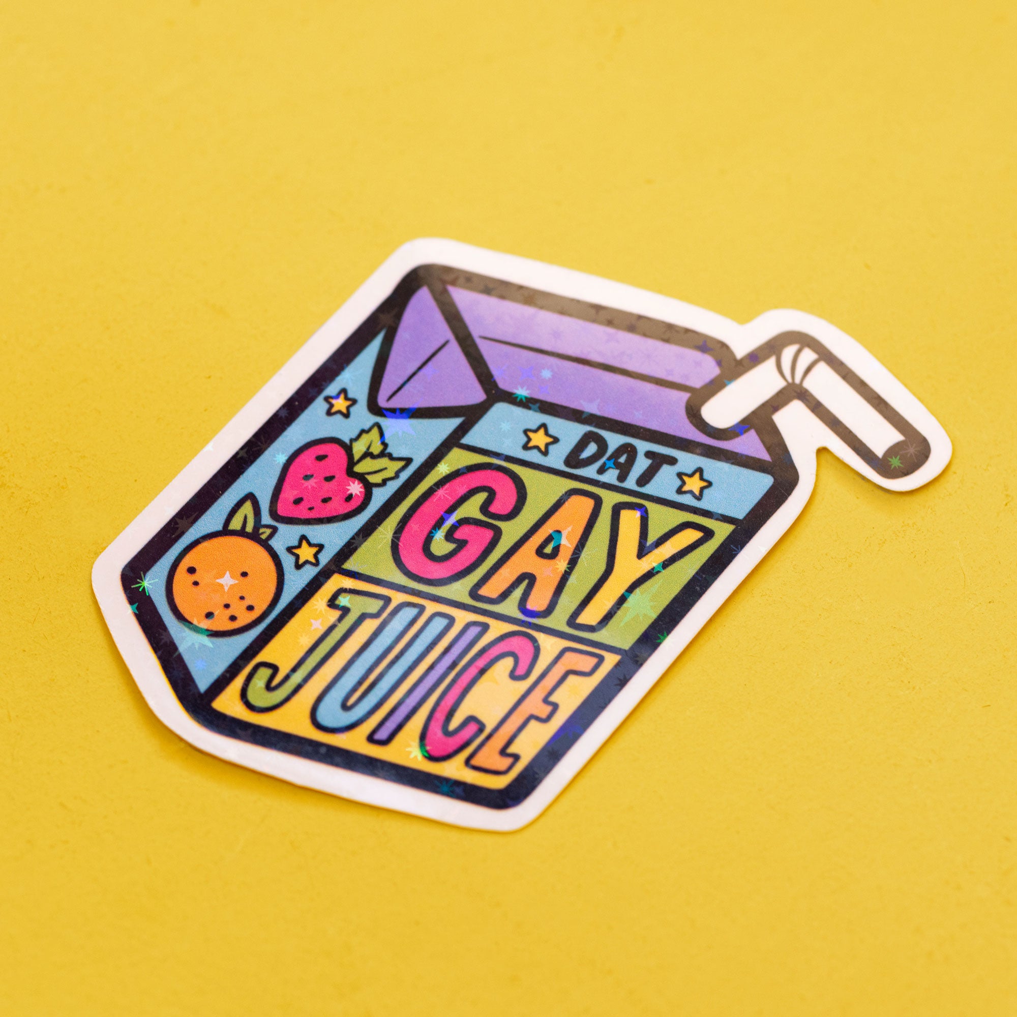 Dat Gay Juice Glitter Sticker