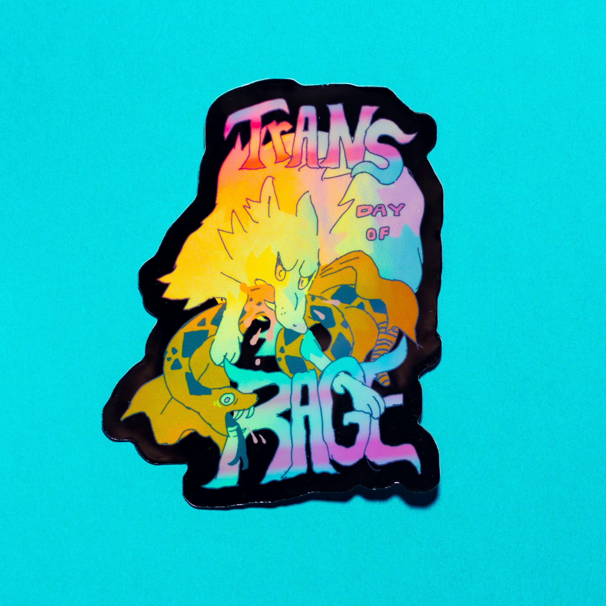 Trans Day of RAGE Holo Sticker