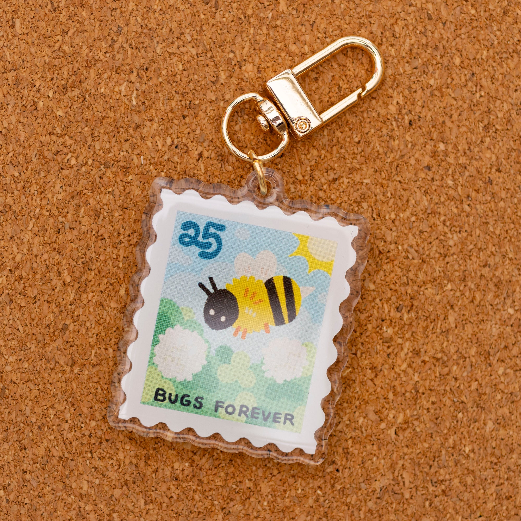 BUGS FOREVER bee stamp charm