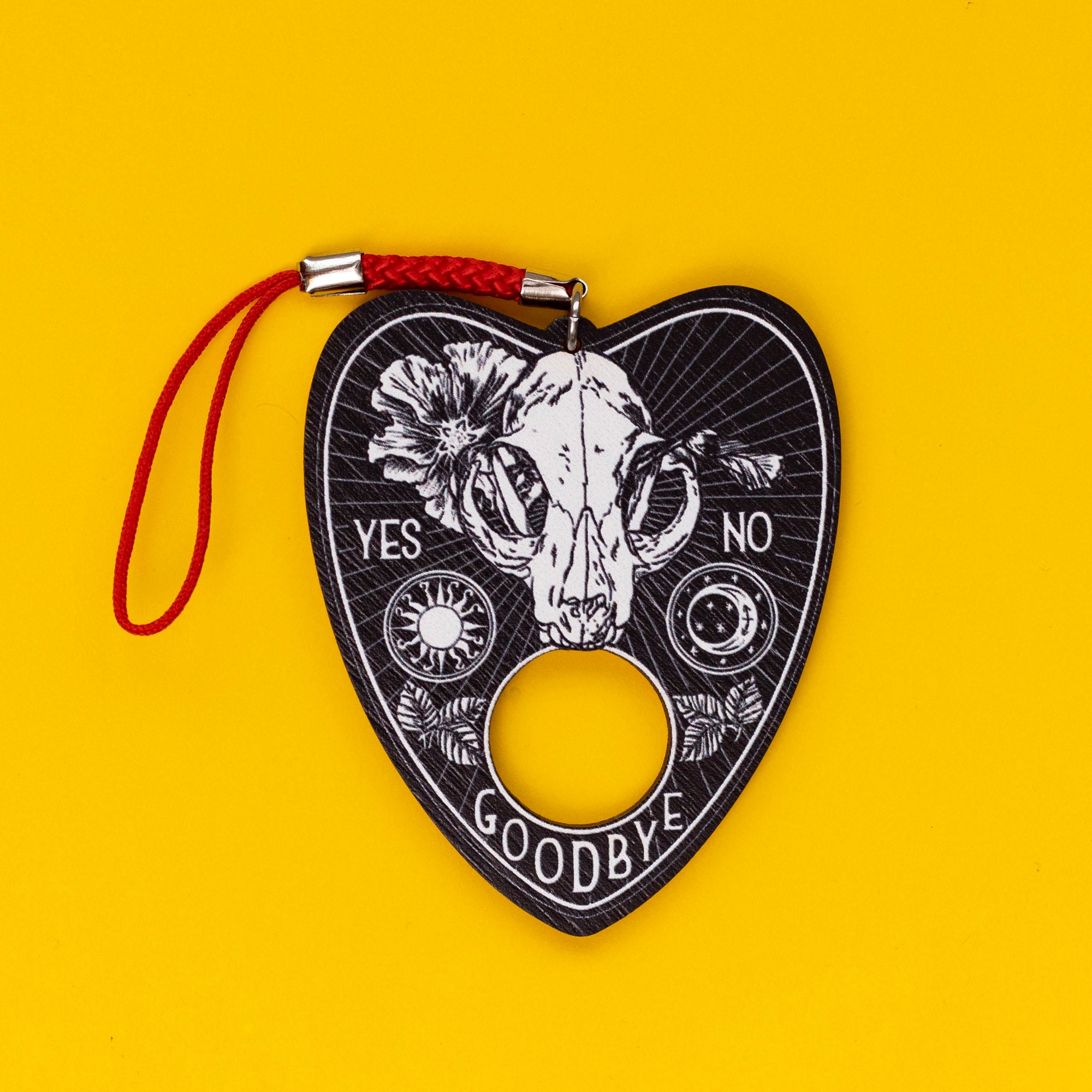 Ouijnya Planchette Cat Skull Wooden Charm