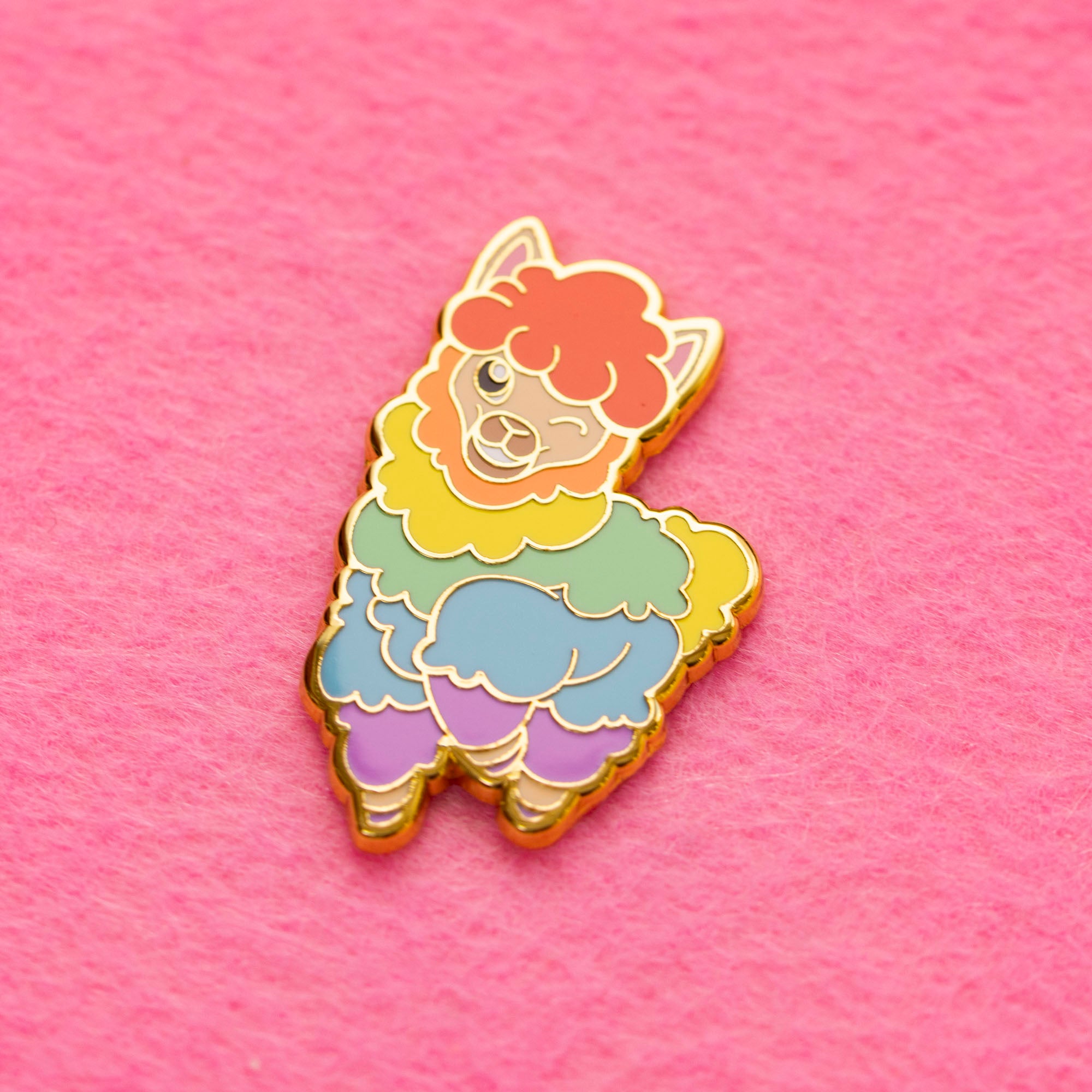 Wylde Flowers Rainbow Alpaca Enamel Pin