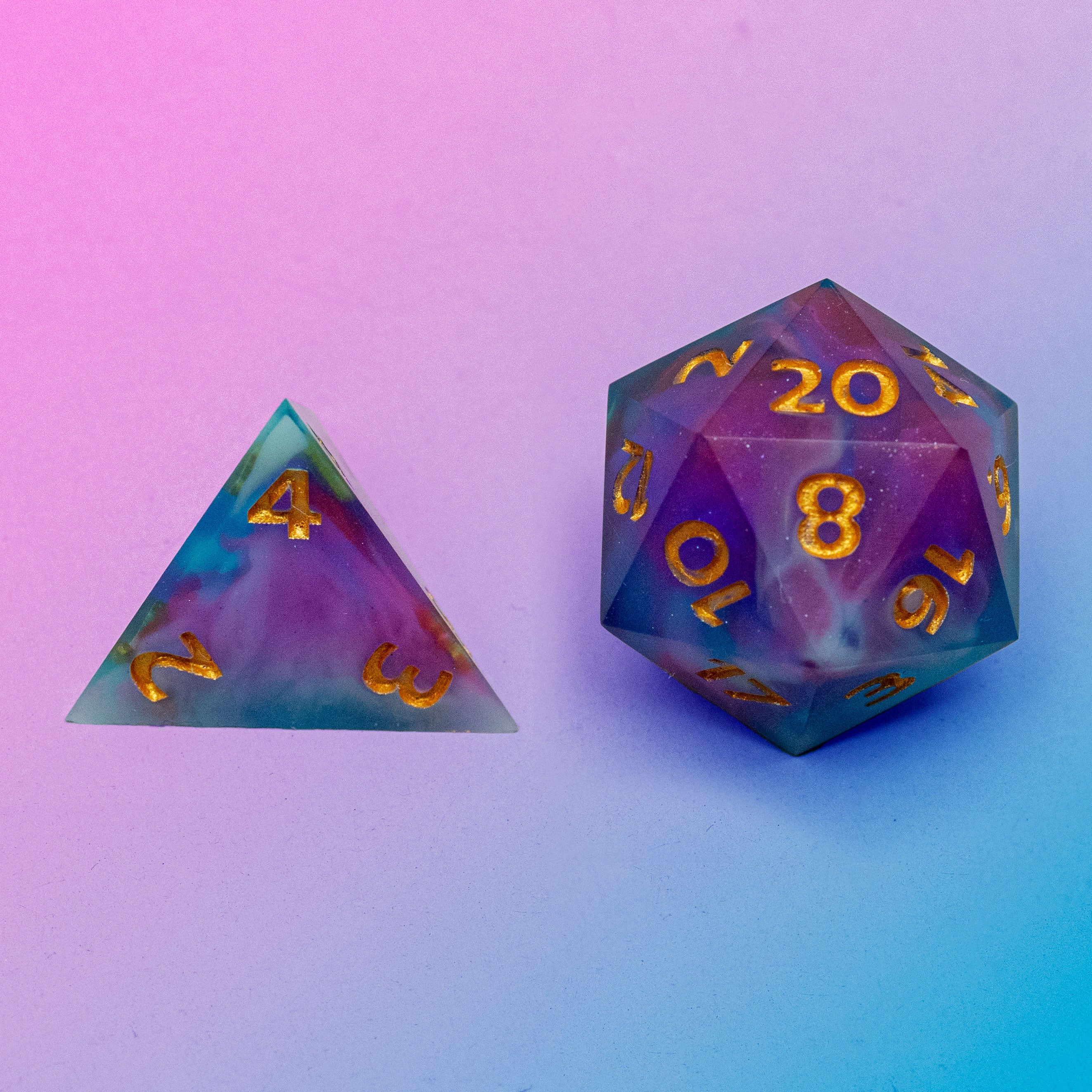 Divine Shimmer - D20 + D10 + D4 Dice Set