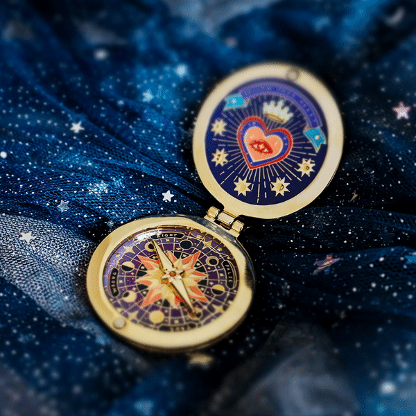 MORAL COMPASS HINGED ENAMEL NECKLACE