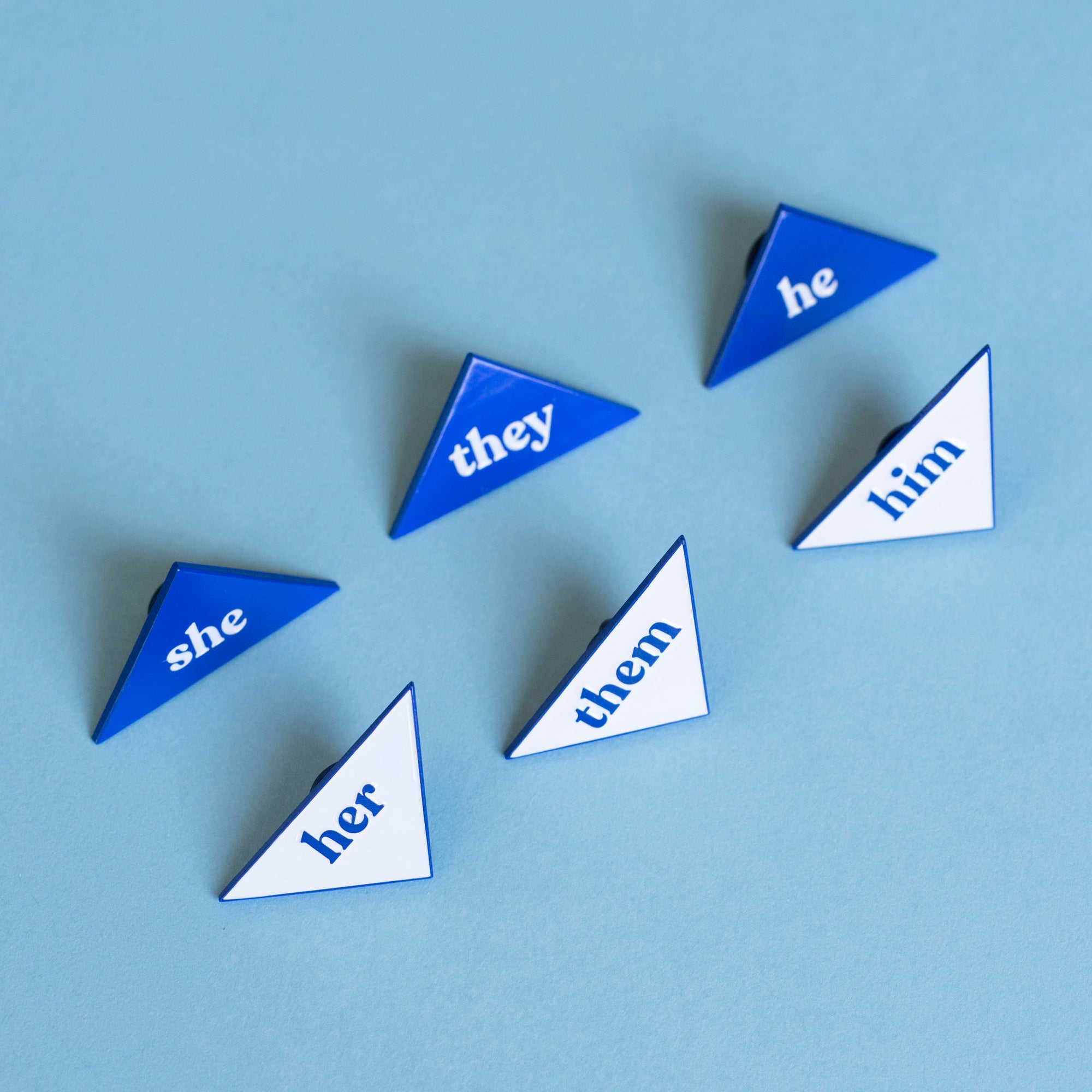 Him - Pronouns Combo Enamel Pins - Blue - Part 2