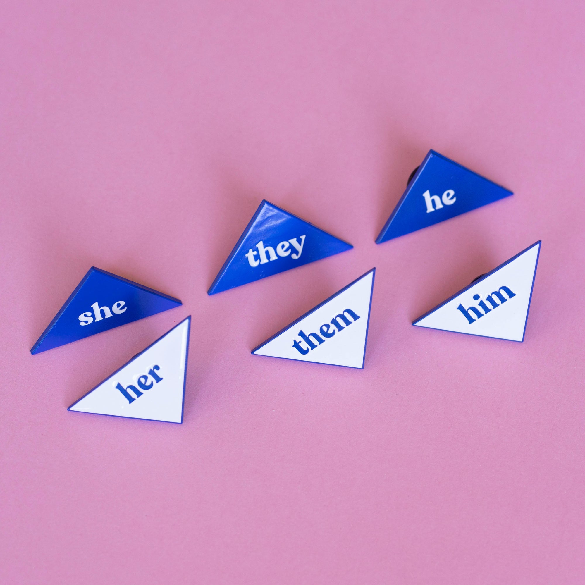 Her - Pronouns Combo Enamel Pins - Blue - Part 2