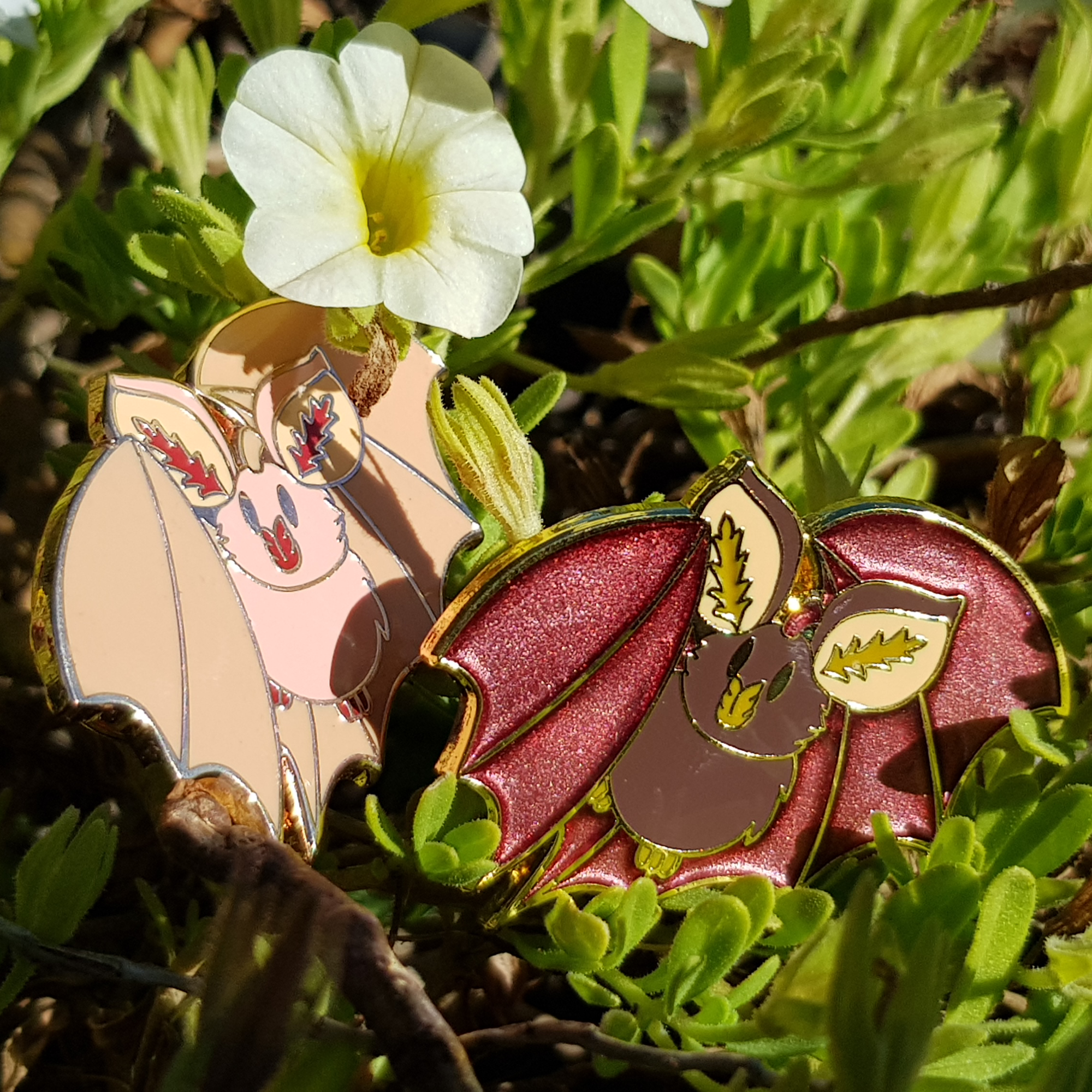 Plum Fruit Bat Pin