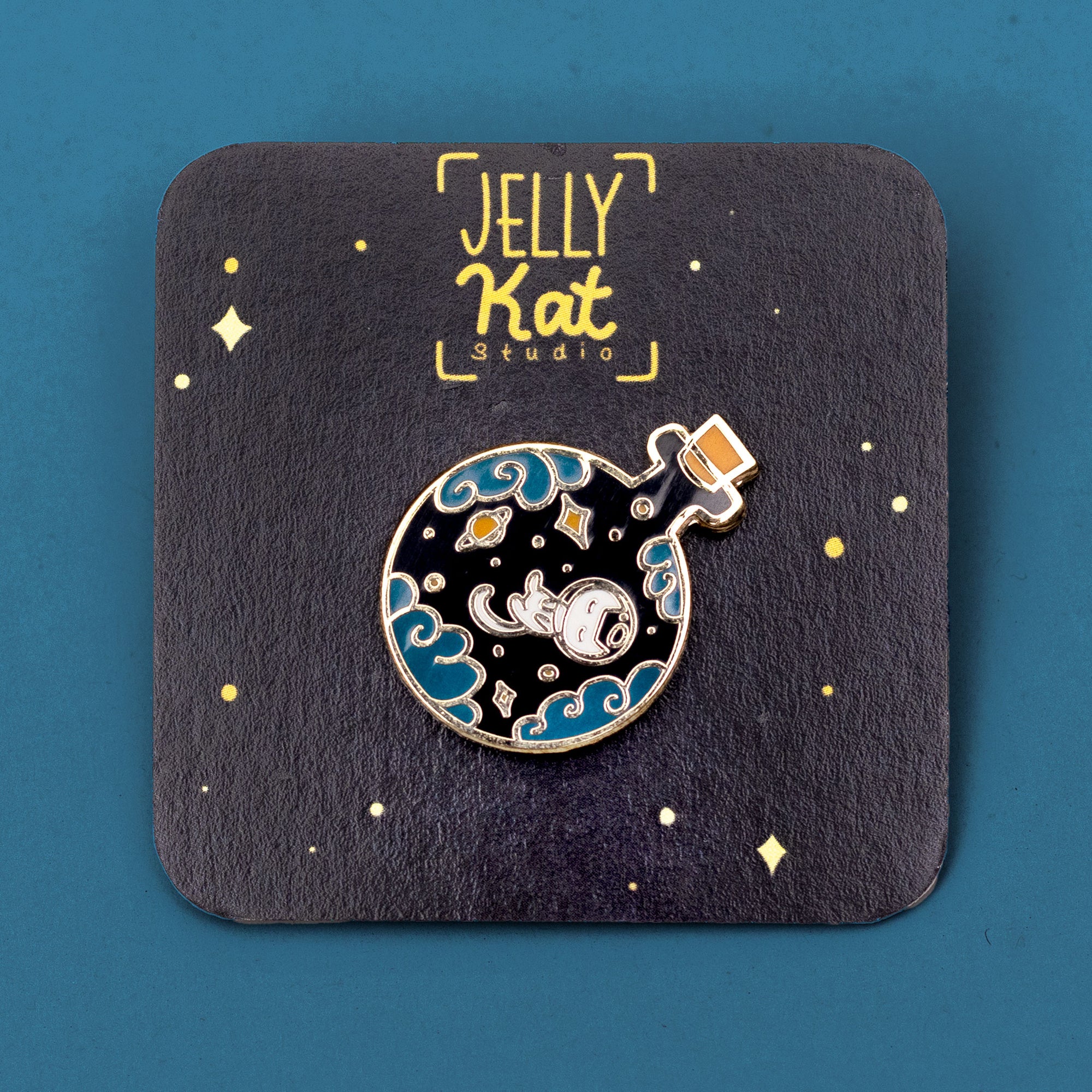 Space Bottle Kitty Enamel Pin