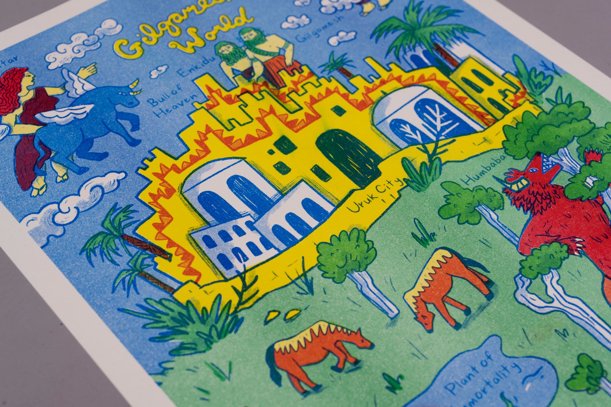 Epic of Gilgamesh Risograph Print