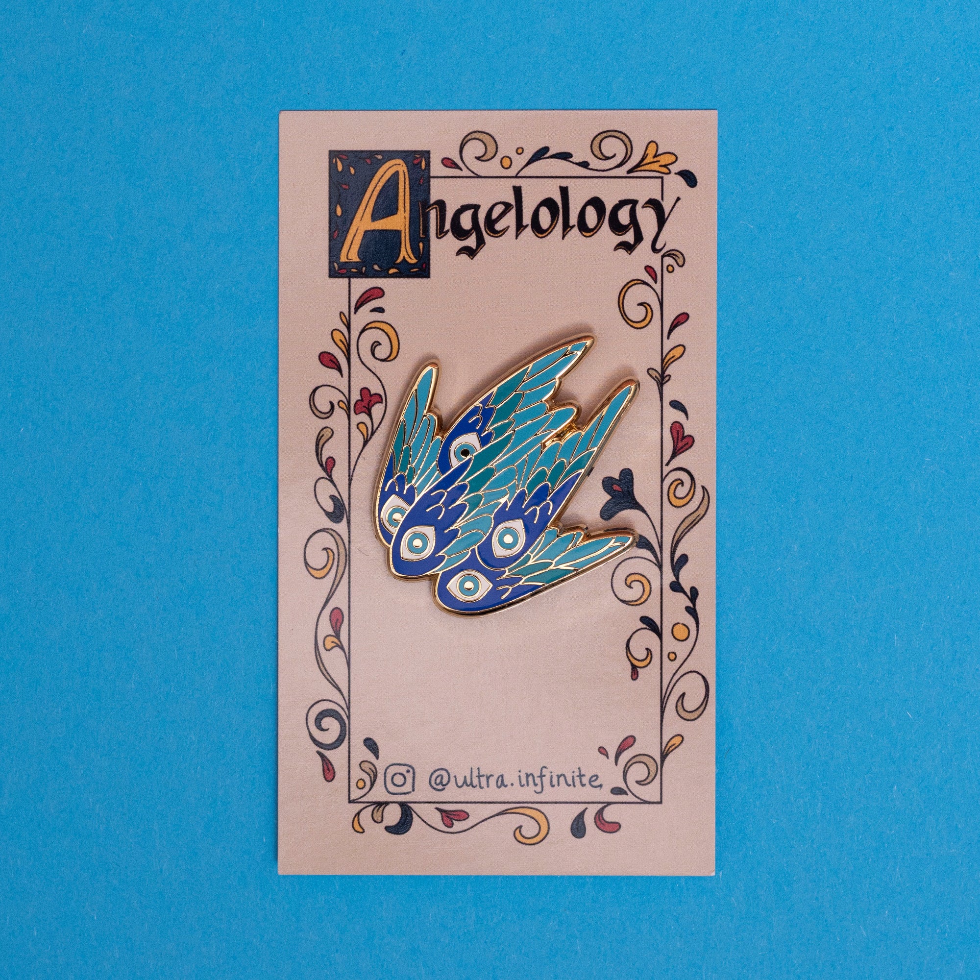 Flying Seraphim Pin - Blue