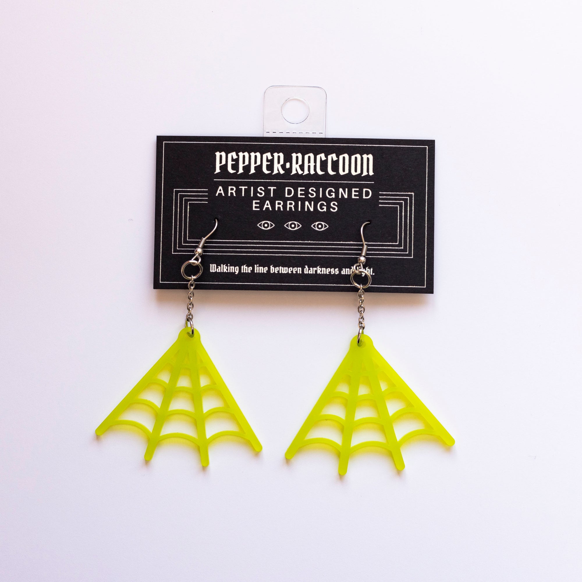 Neon Spiderweb Earrings