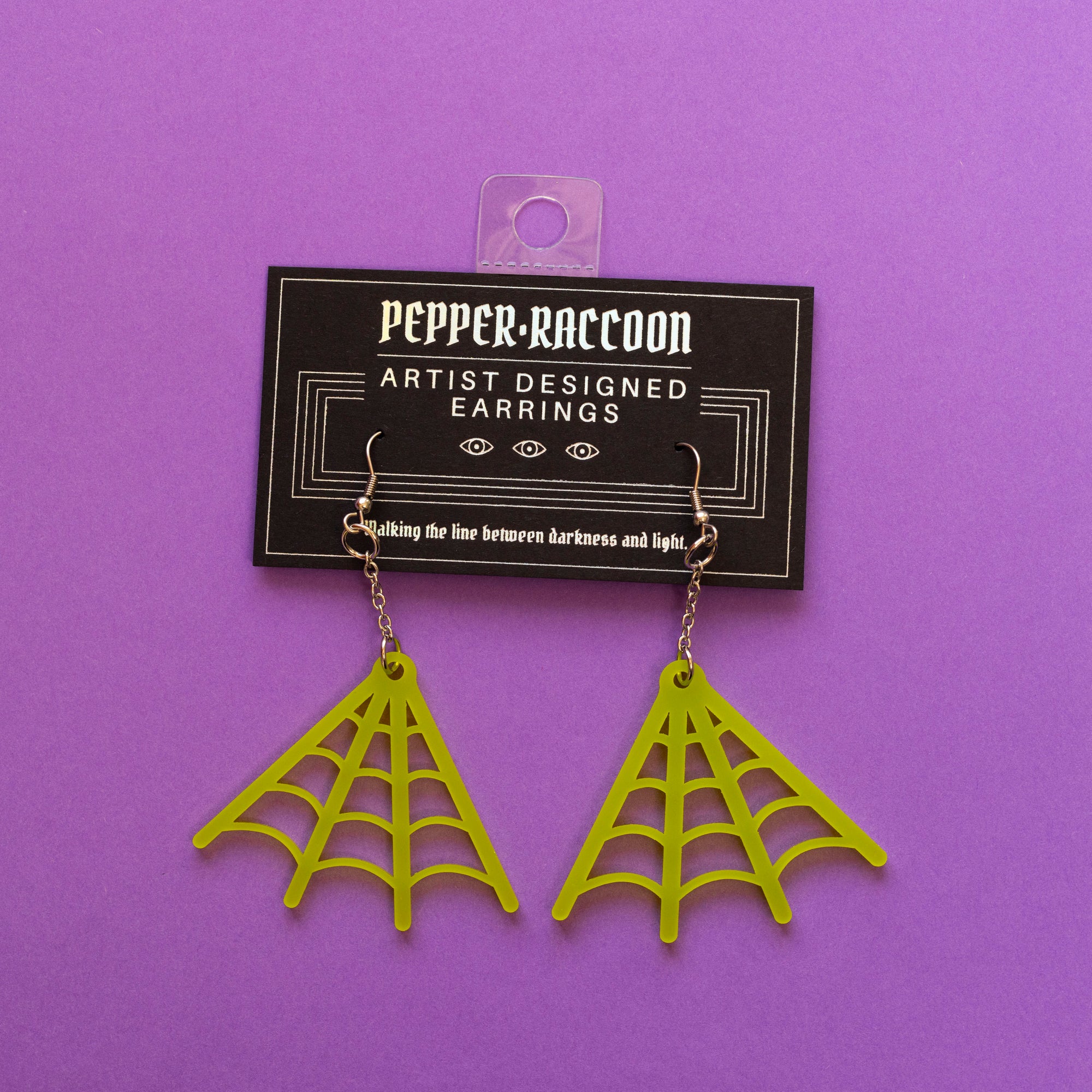 Neon Spiderweb Earrings