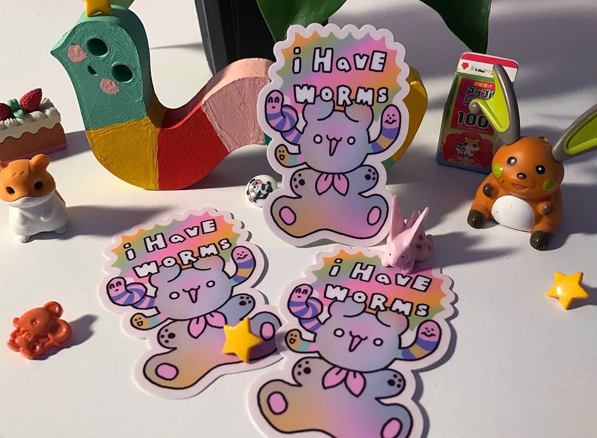 I Have Worms Sticker