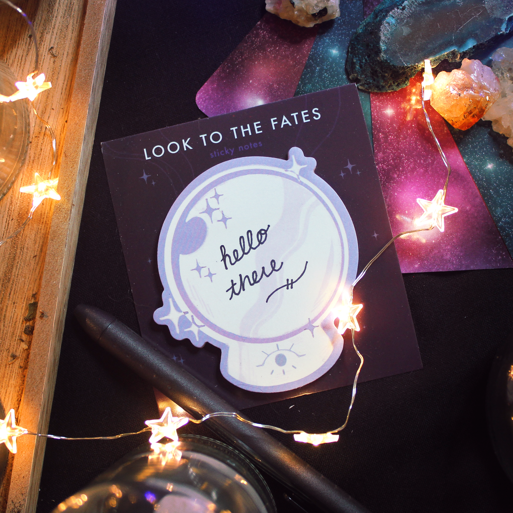 "Look to the Fates" Sticky Note Pad (White)