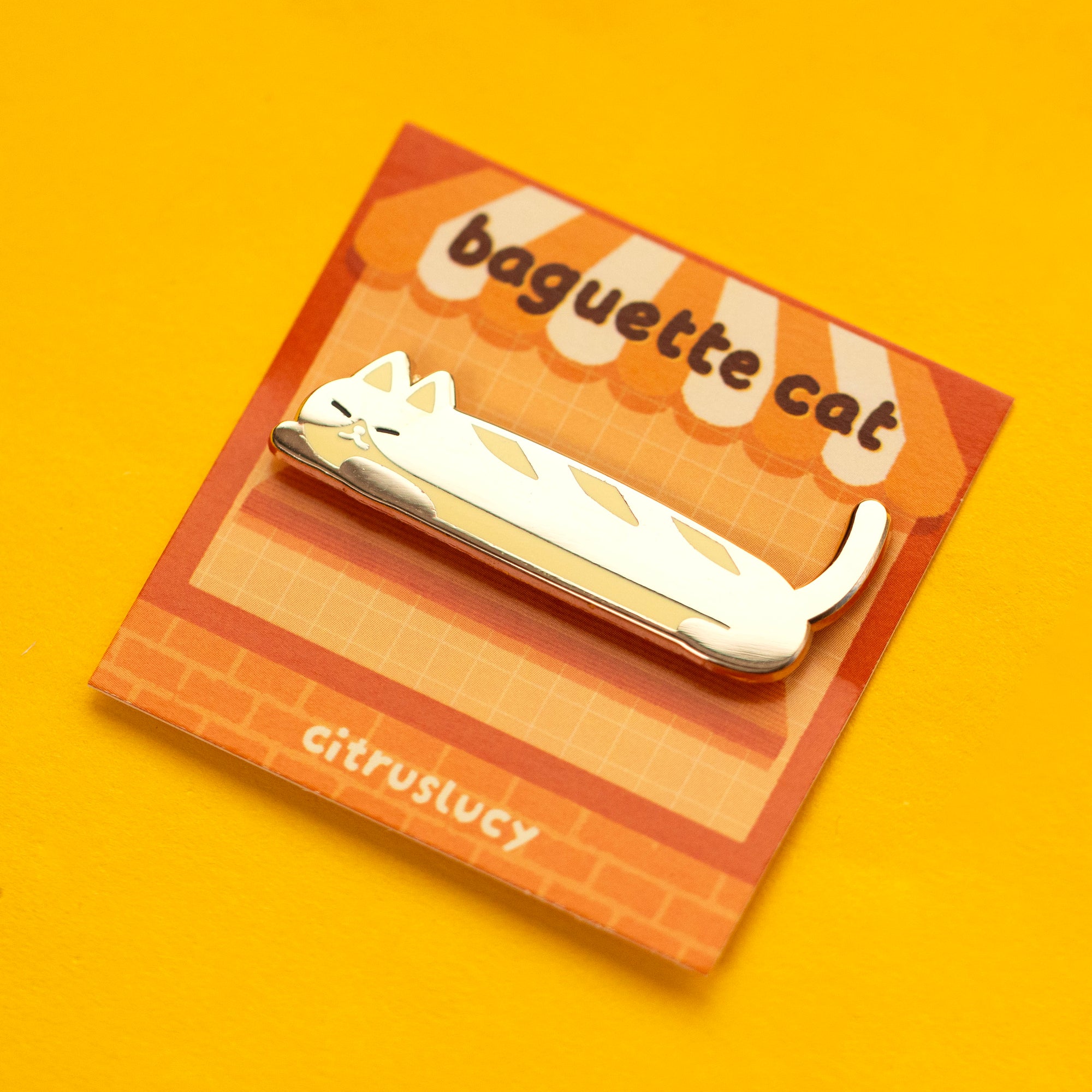 Baguette Cat Enamel Pin
