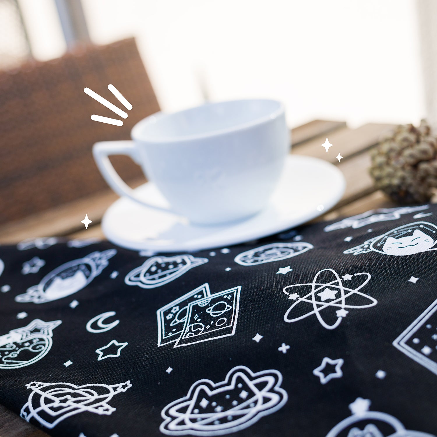 Meowter Space cosmic tea towel