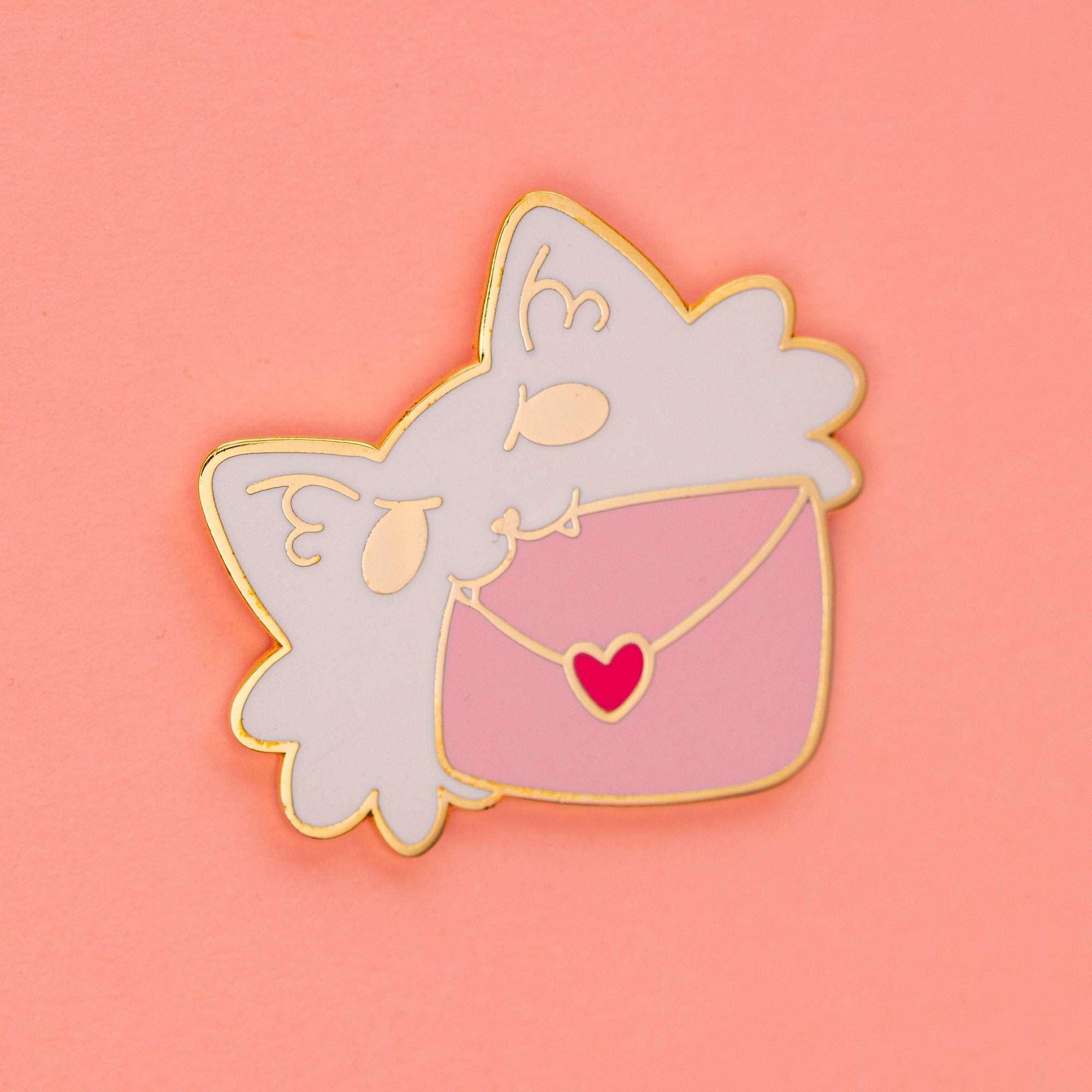 Puppy Love Enamel Pin - Gold