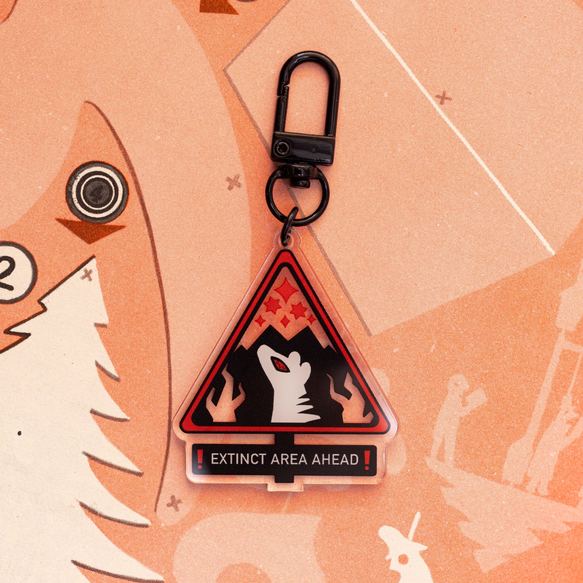 EXTINCT AREA Roadsign Acrylic Keychain