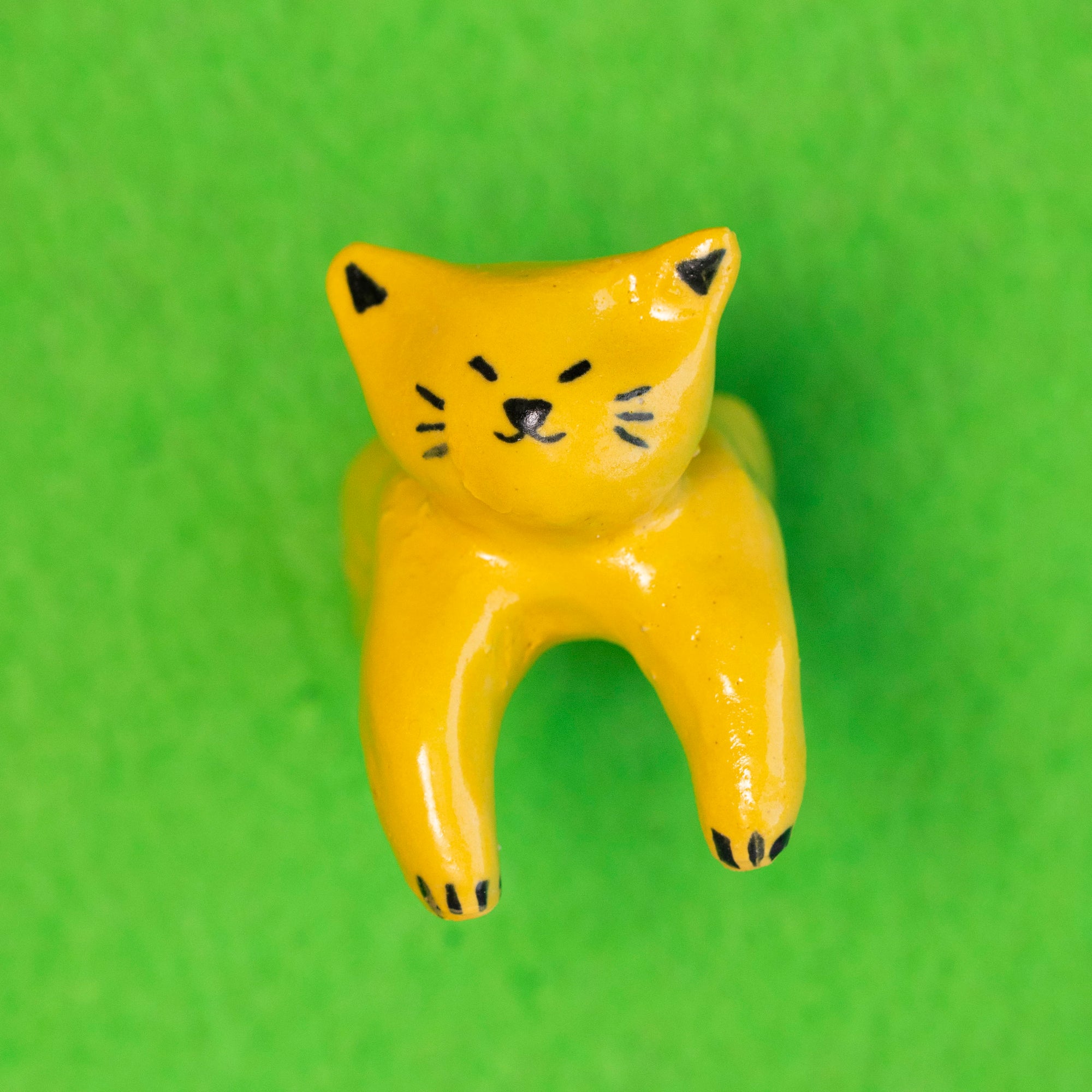 Frank - Yellow Mini Cat Sculpture