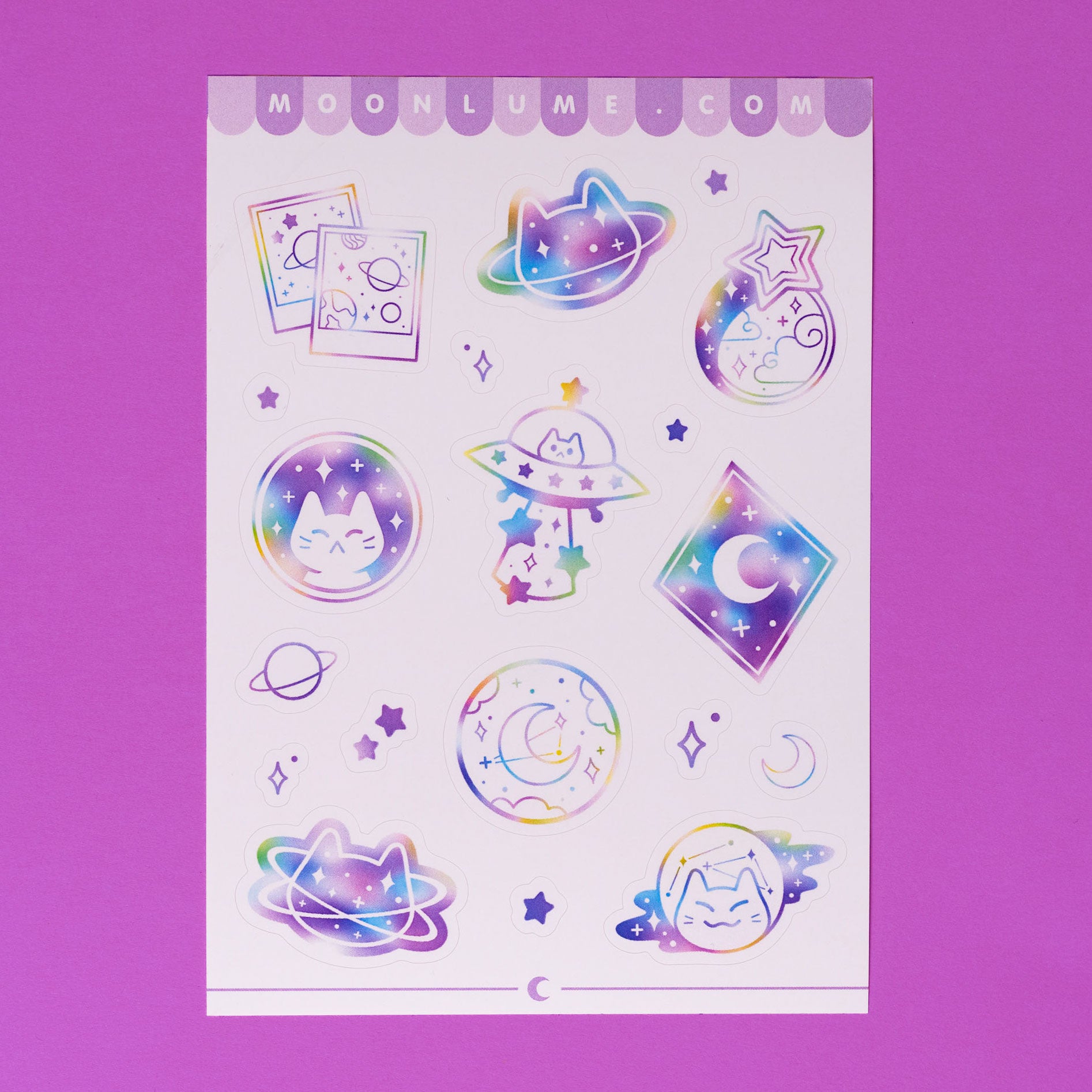 Meowter Space vinyl sticker sheet