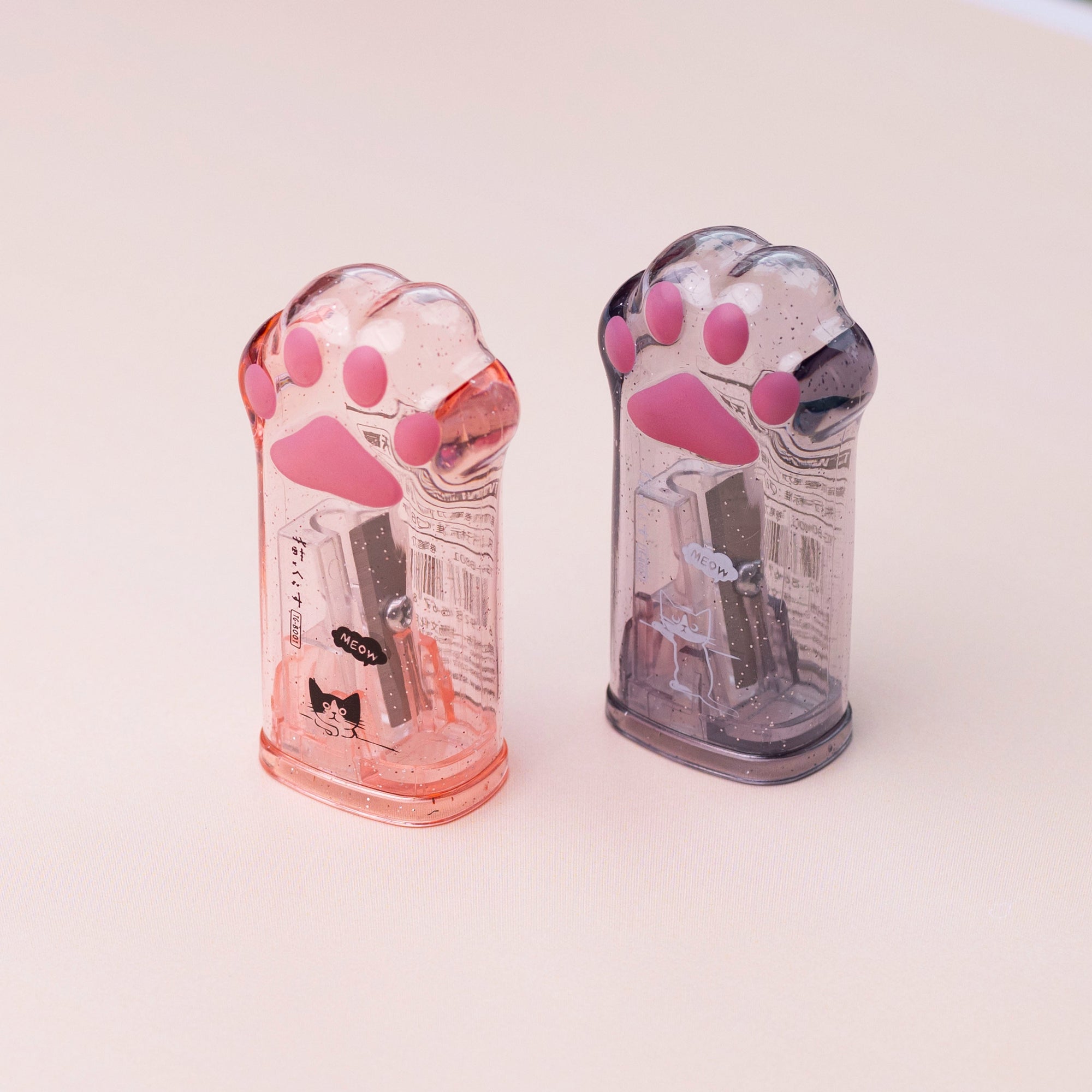 HAPINARY 4-Pack Cat Paw Pencil Sharpeners - Small Manual Sharpeners With Shavings Collector For School & Office