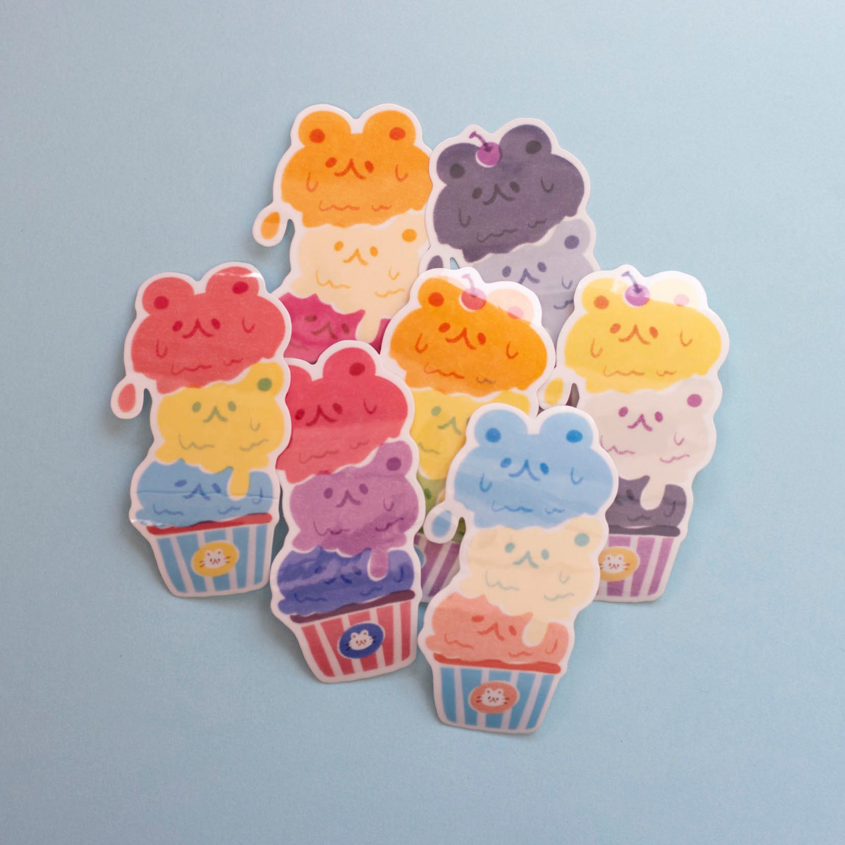 Subtle Pride Ice Cream Stickers