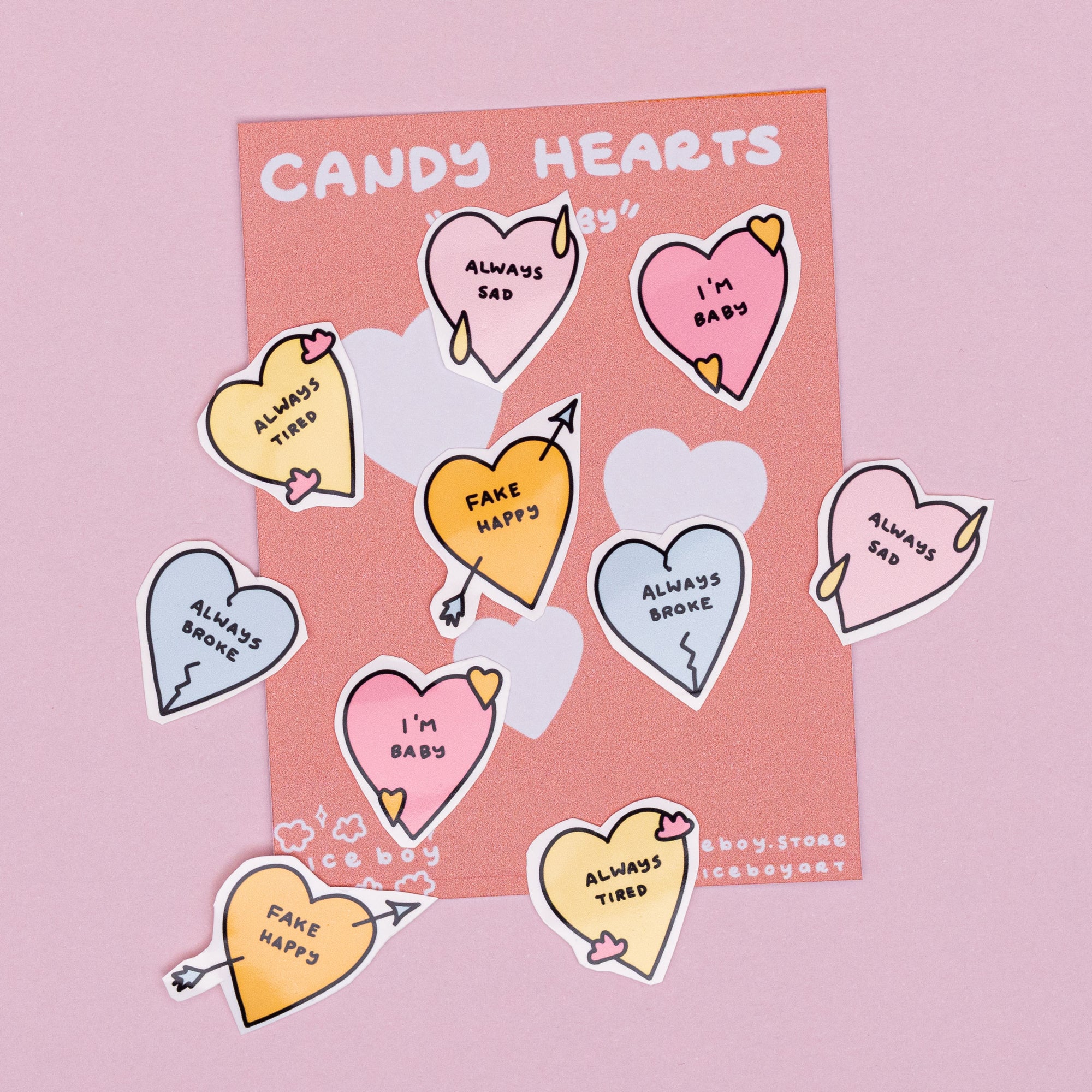 i'm baby / candy heart sticker pack